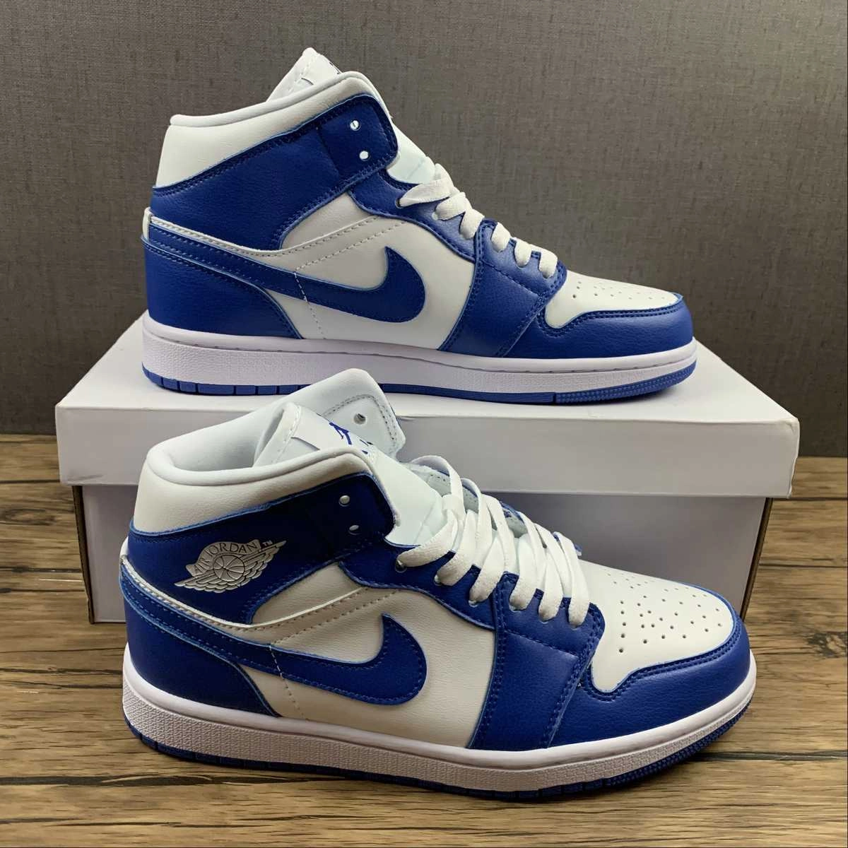 Air Jordan 1 Mid White Hyper Royal-White (2021) BQ6472-104 Natural Walk Effortless Fit