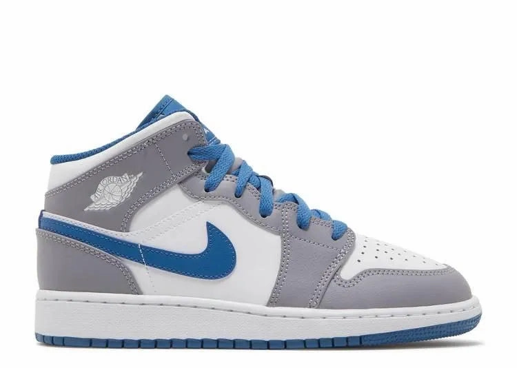 Daily Activity Breathable Grip Air Jordan 1 Mid True Blue Cement (GS)