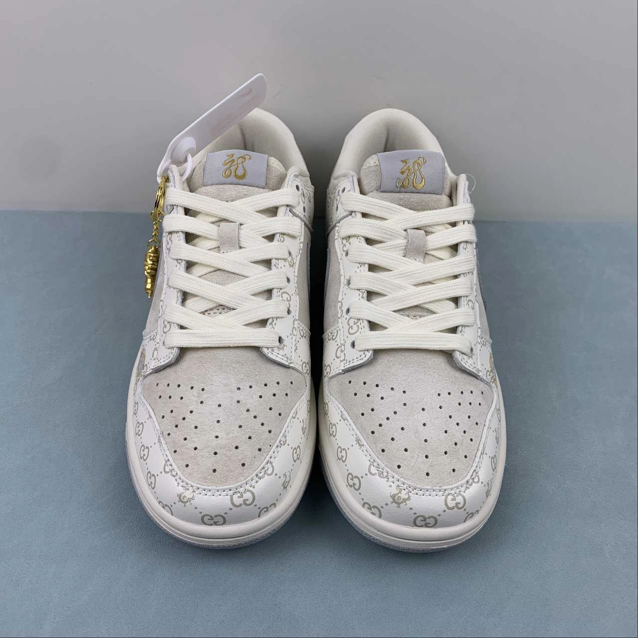 Gucci x SB Dunk Low Off White Gray Gold FC1688-159 No Hassle