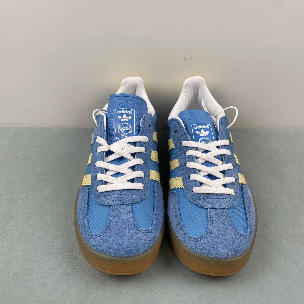 Soft Layers Subtle Detail Adidas Gazelle Indoor Semi Blue Burst Almost Yellow Cloud White IE2960