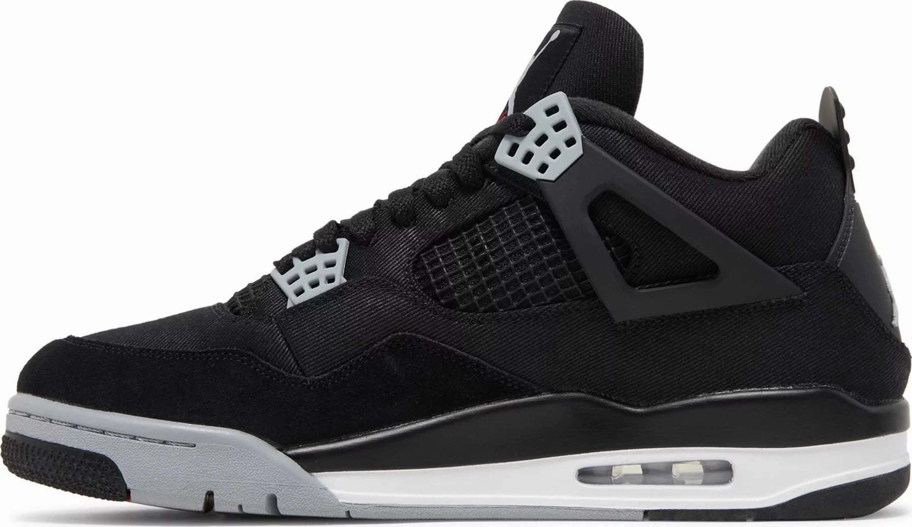 Bend Support Tear Resistant Upper Nike Jordan 4 Black Canvas