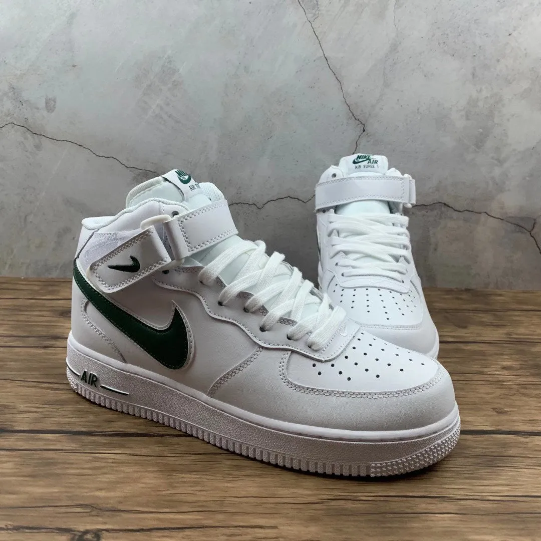 Non-Slip Sole Slip Free Air Force 1 07 Mid White and Green AO2424-104