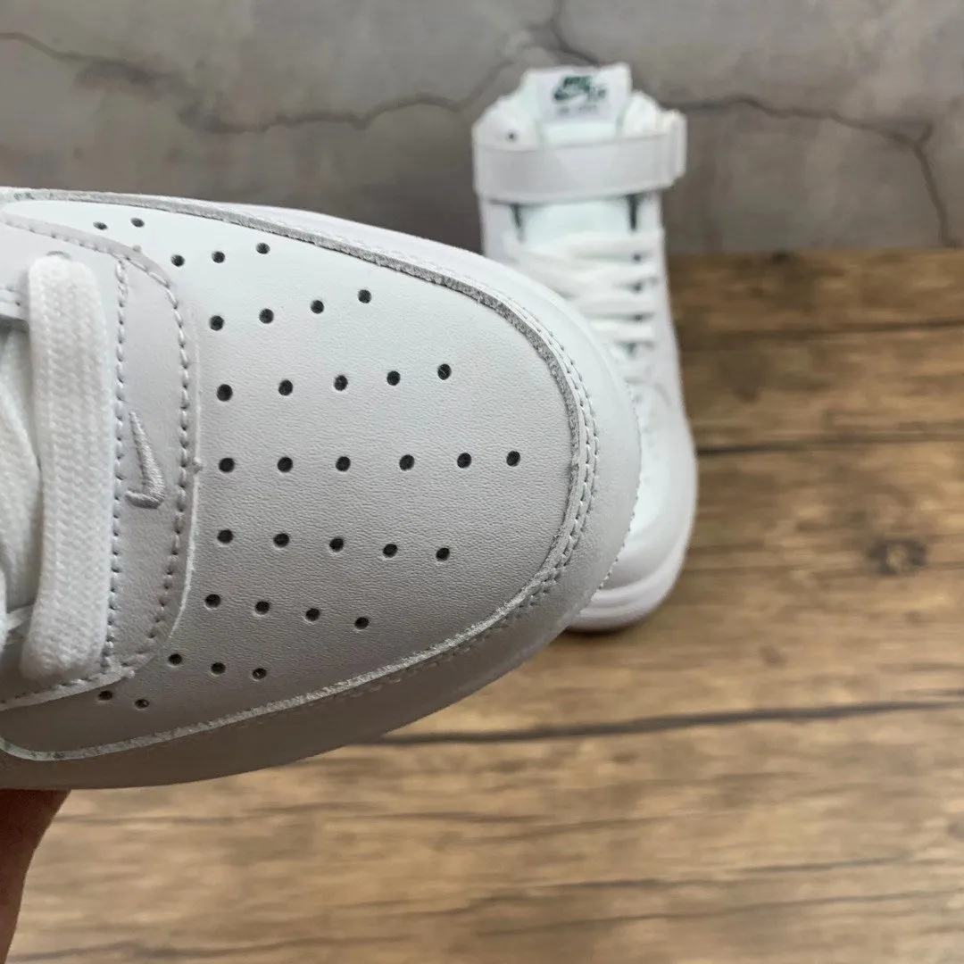 Air Force 1 07 Mid White and Green AO2424-104 Easy Pairing Vegan Material