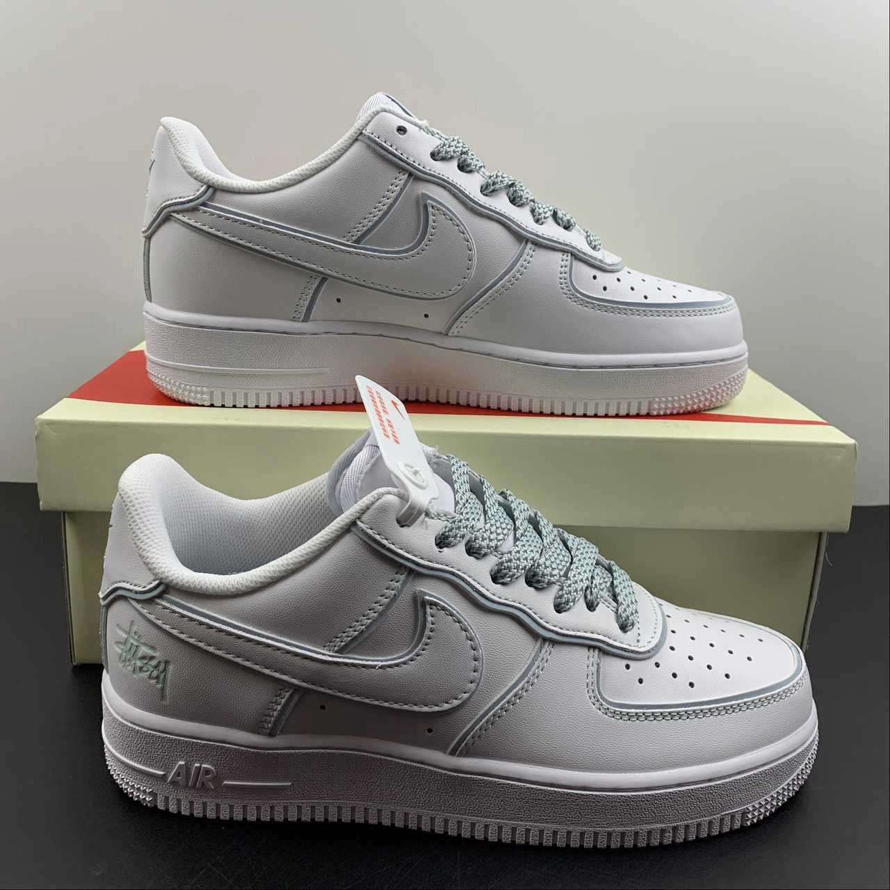 Peace Step Root Path Air Force 1 Low Ice Blue White x Stussy DT0617-029