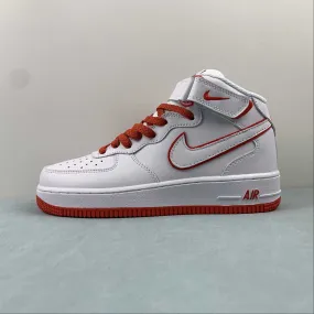 Family Run Outdoor Walking Air Force 1 07 Mid White Red WP5623-832