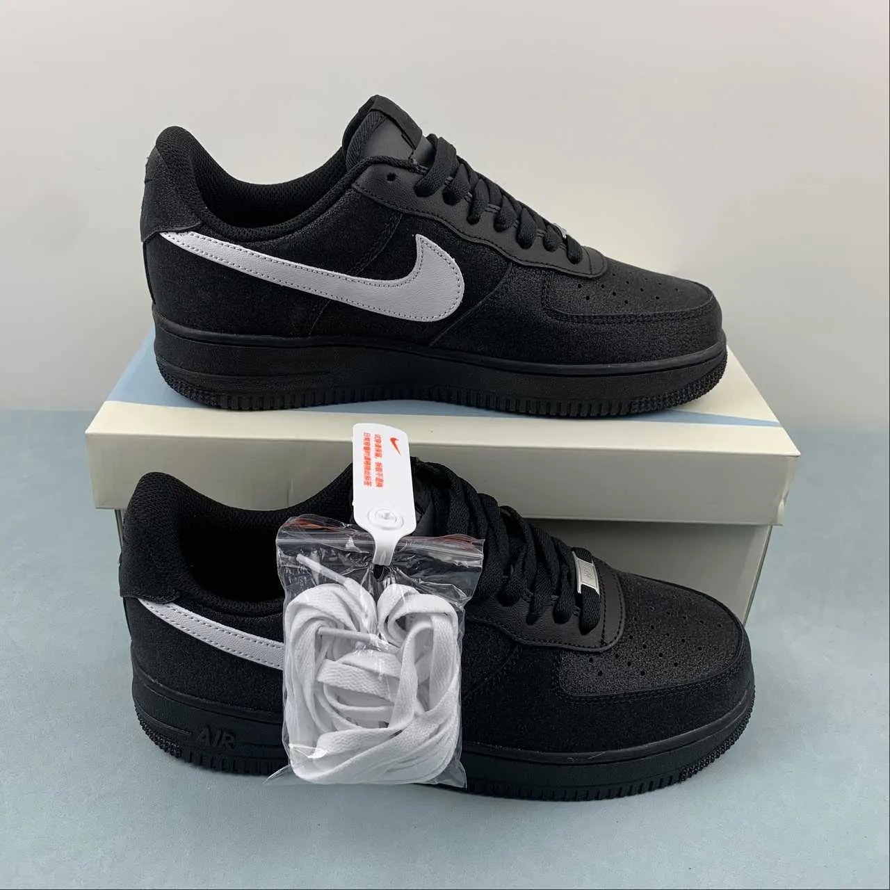 Dog Jog Air Force 1 07 Low Black Black Silver CW2288-001