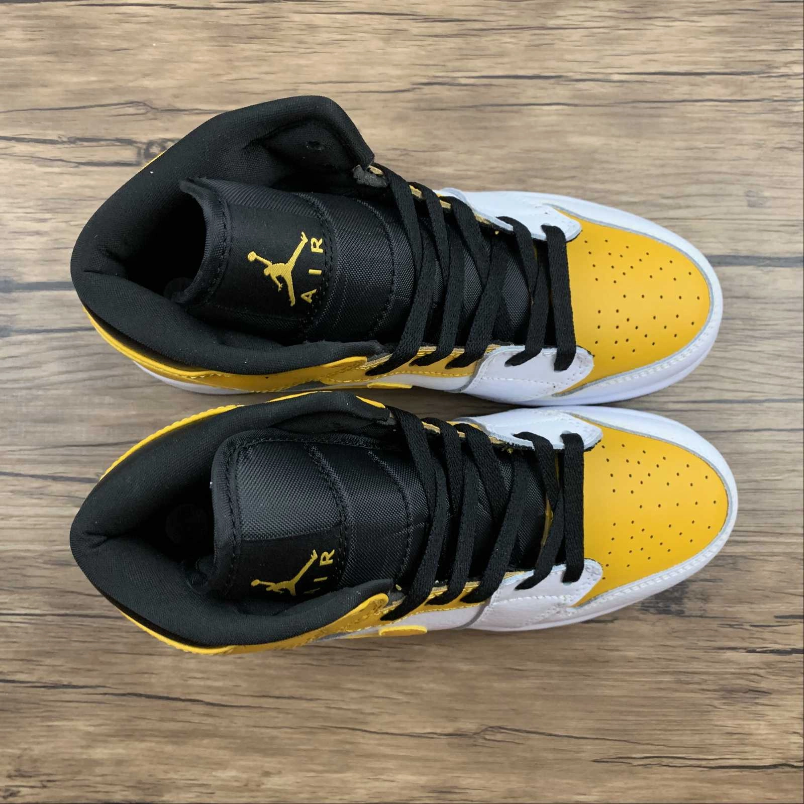 Non Toxic Materials Air Jordan 1 Mid (GS) White University Gold-Black (2021) 554725-170
