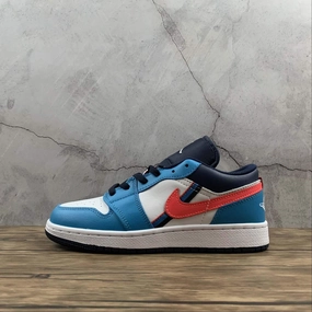 Air Jordan 1 Low Game Time GS CV4892-100 Simple Look Stitch Free Construction