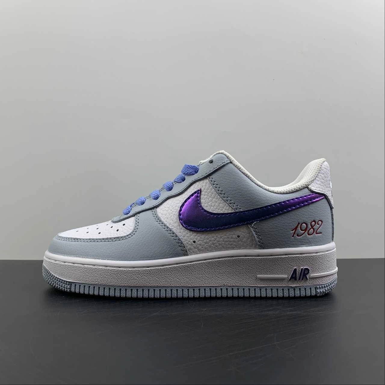 Air Force 1 07 Low White Grey Bright Blue CW1888-609 Dynamic Feel