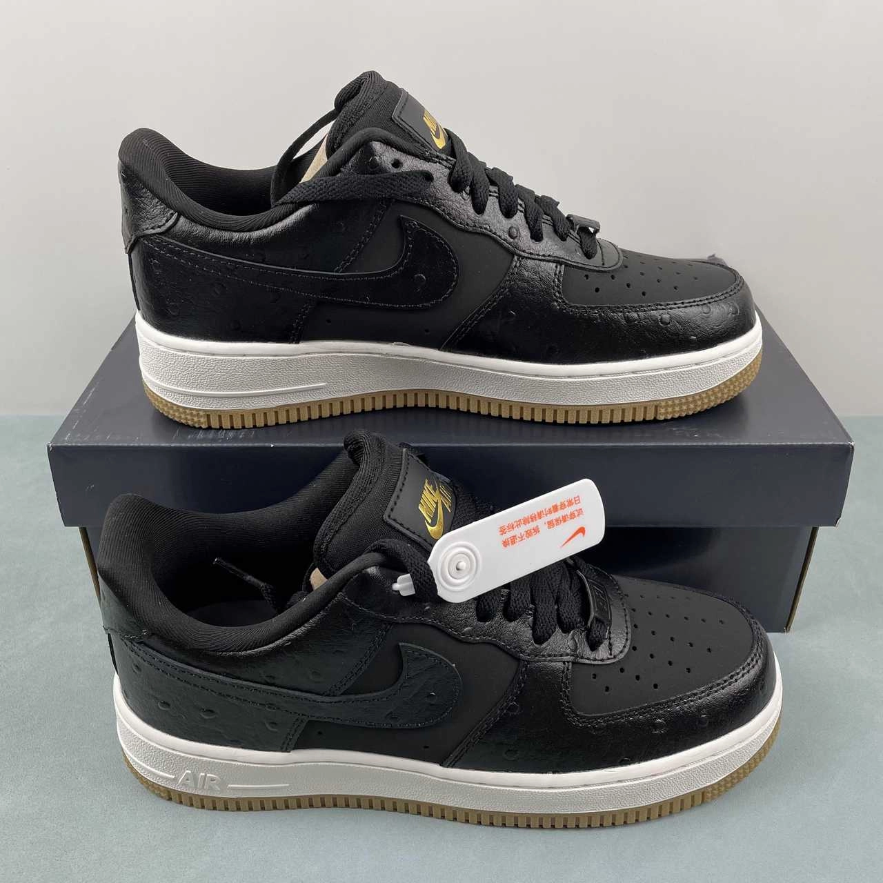 Spring Walk Air Force 1 07 Low Black Ostrich Gum DZ2708-002