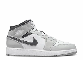 Snug fit Ultra Low Profile Air Jordan 1 Mid Light Smoke Grey Anthracite (GS)