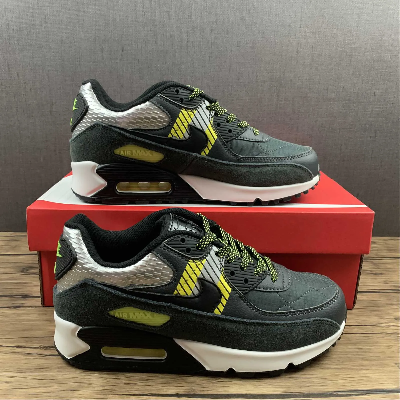 spring running footwear 3M x Air Max 90 Anthracite Volt Black White CZ2975-002