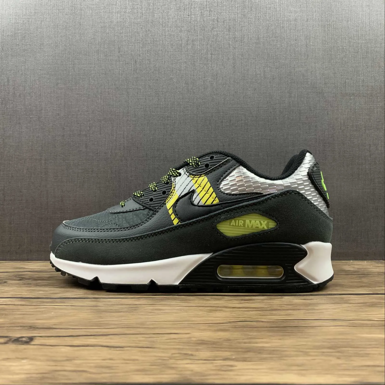 3M x Air Max 90 Anthracite Volt Black White CZ2975-002 Slim - fit wide - toe shoes