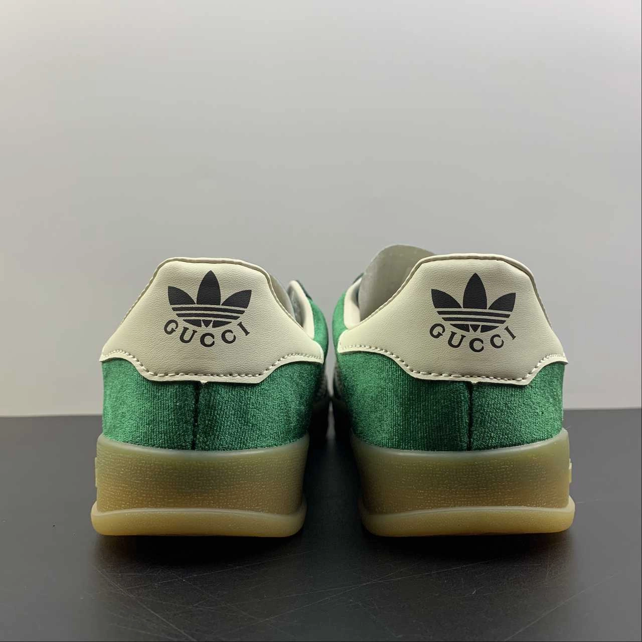 Adidas x Gucci Gazelle Green White Comfort-focused grooved - sole shoes