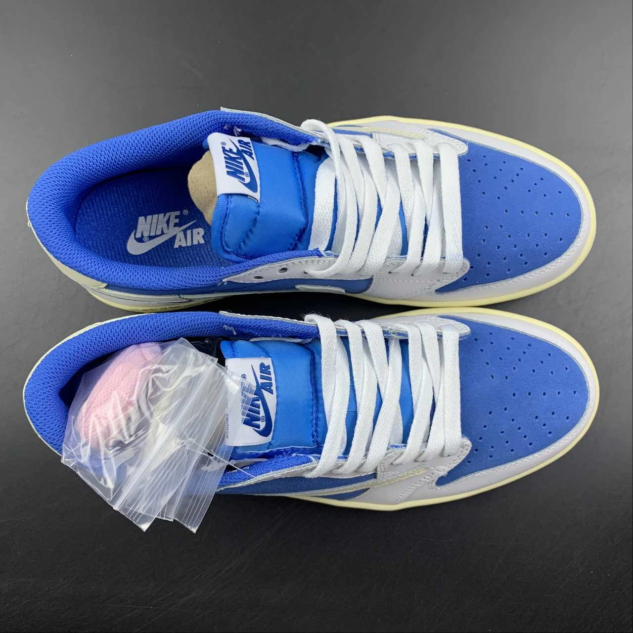 Travis Scott x Air Jordan 1 Low OG Sail University Blue White DQ4277-212 Zero Grip Failure Track Support