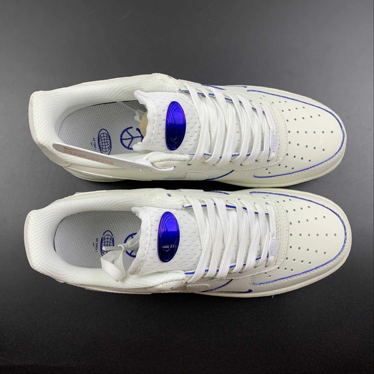 Air Force 1 07 Low White Navy Blue DX1156-001 Star Step forest hike