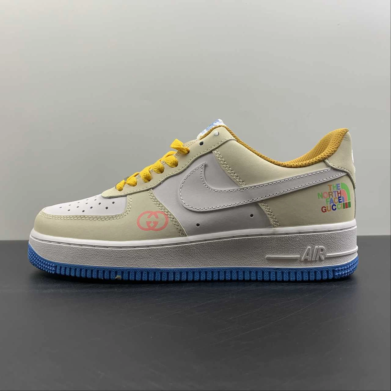 Air Force 1 07 Low North Face Gucci White Beige Yellow Blue 315122-011 ComfortFit