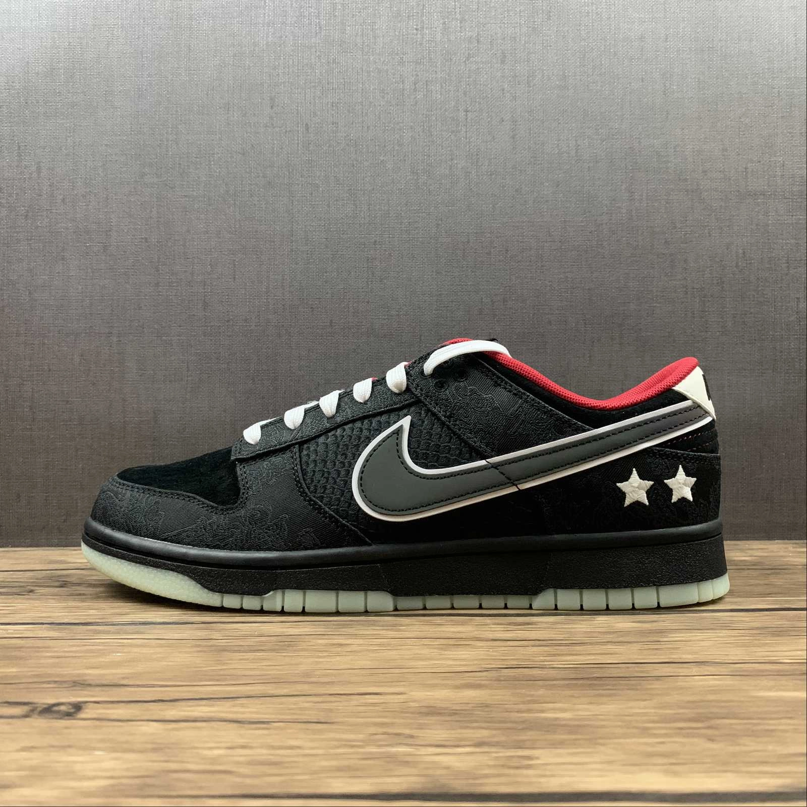 Sole Tech Molded EVA Foam SB Dunk Low LPL League of Legends Black White Bright Crimson DO2327-011