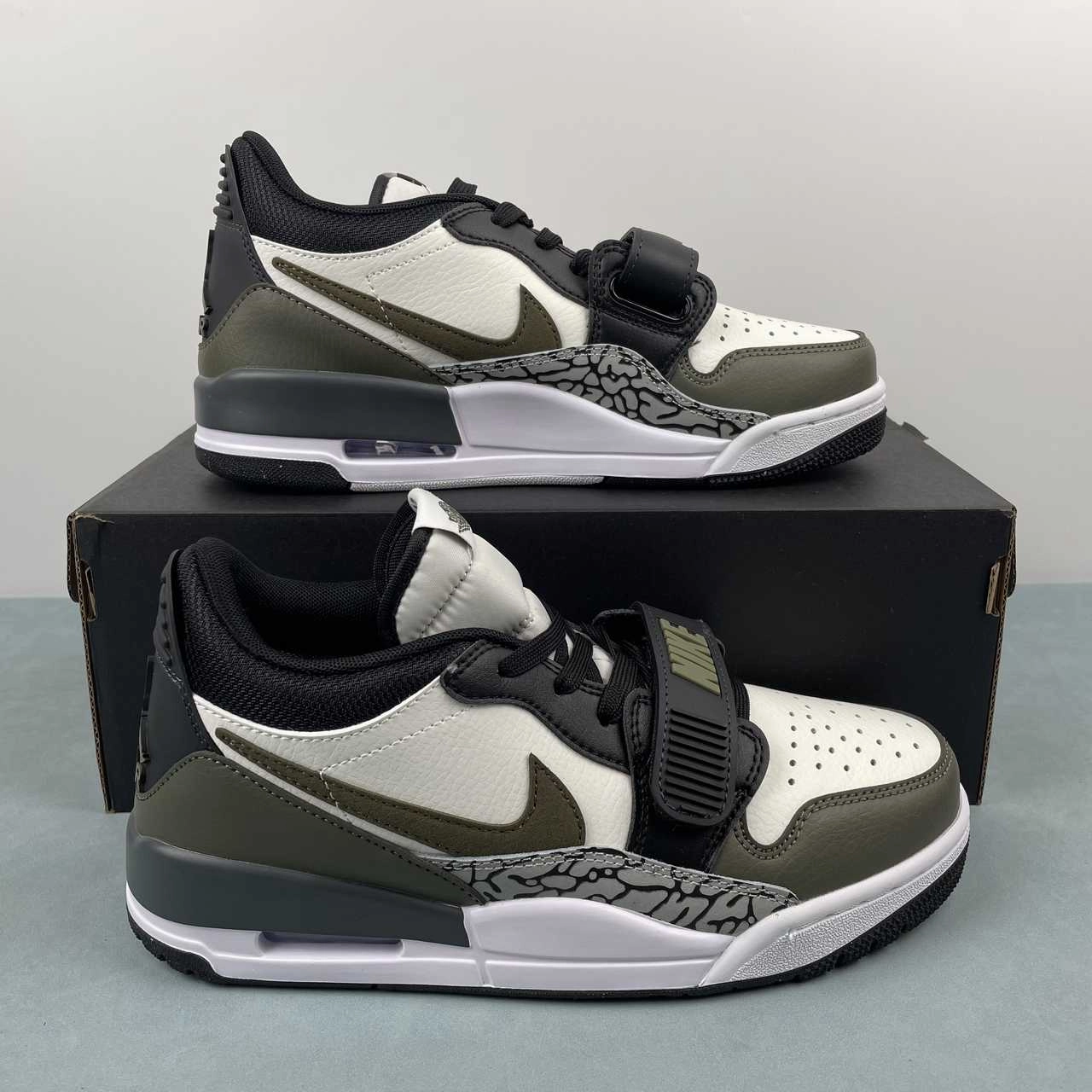 Air Jordan Legacy 312 Low Sail Medium Olive Black CD7069-120 Anti Skid Traction Nodes Game Fit Construction