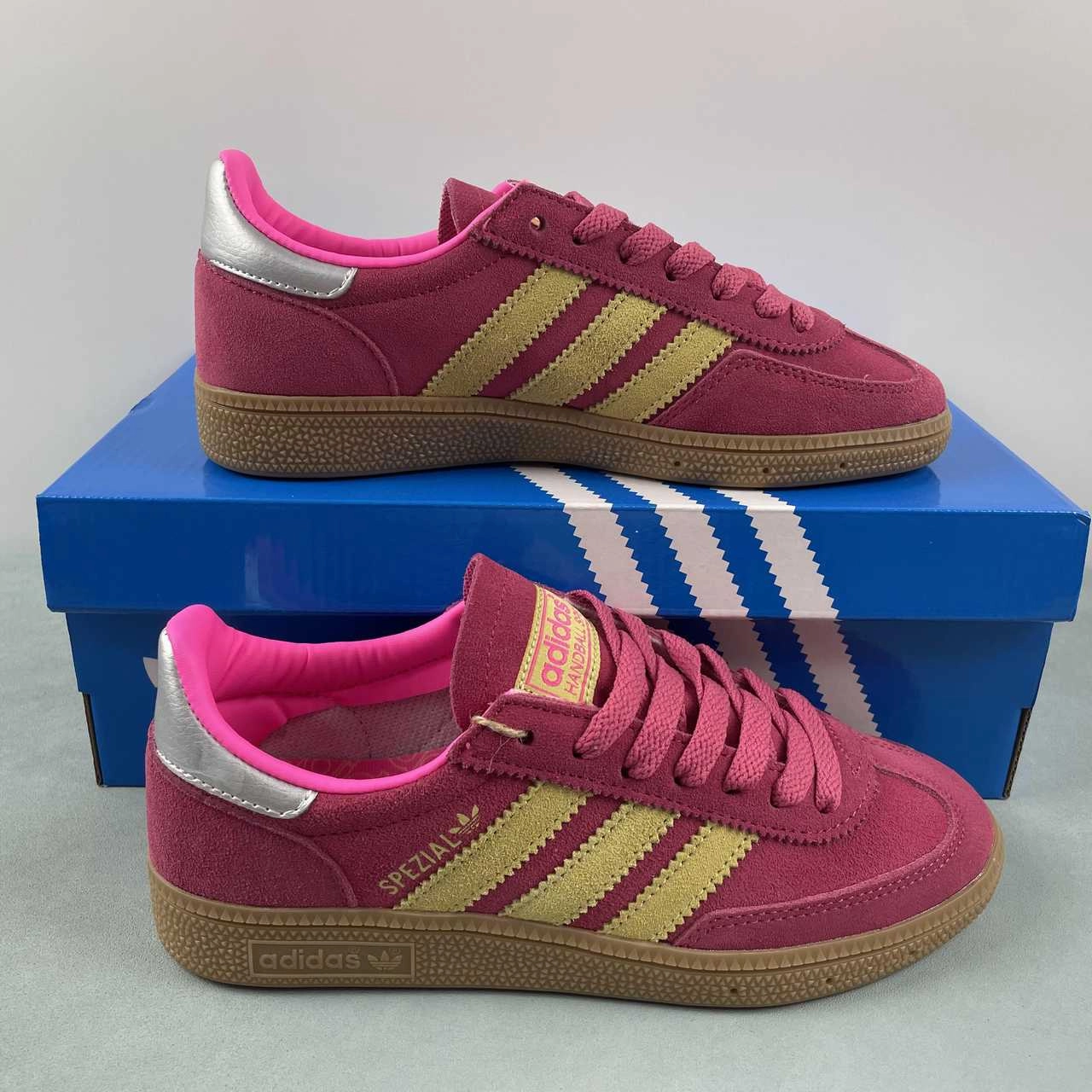sports running gear breathable mesh shoes Adidas Handball Spezial Lucid Pink & Almost Yellow JI1407