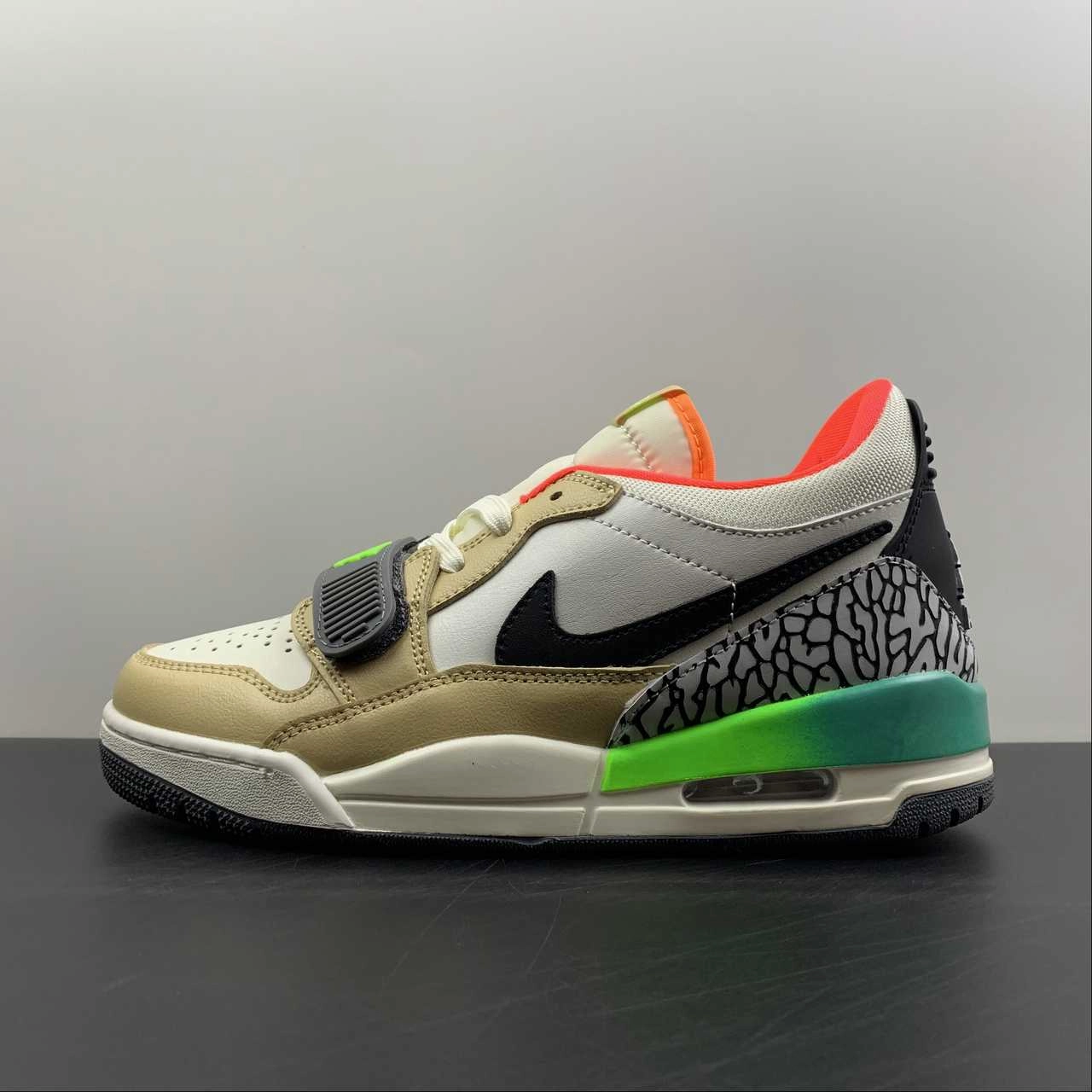 Reactive Transition Pad Adaptive Lace Lock Air Jordan Legacy 312 Low GS Gradient White Beige Multi DZ2763-101