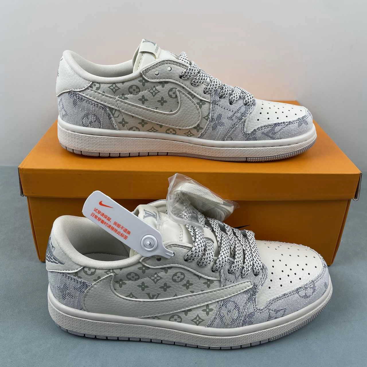 Fragment Design x Travis Scott x Air Jordan 1 Low OG SP Off White Blue Gray SJ2068-007 Shock Comfort Lightness