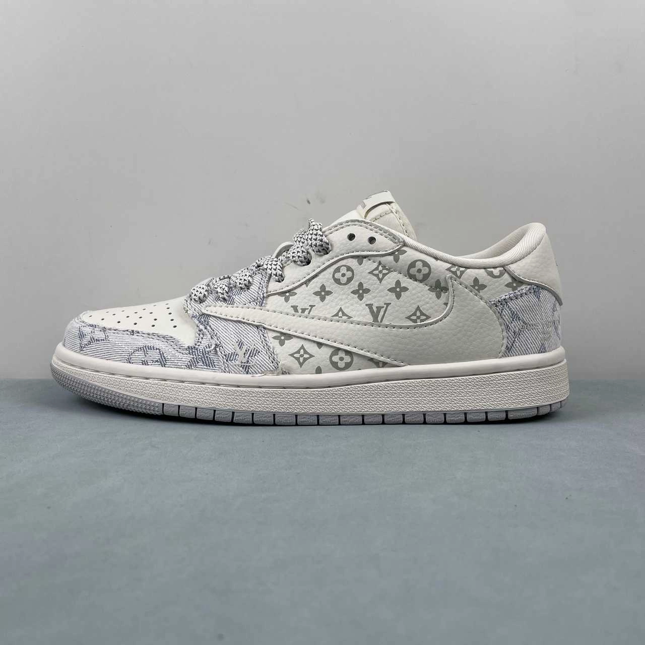 Casual Style Heat Dissipating Layers Fragment Design x Travis Scott x Air Jordan 1 Low OG SP Off White Blue Gray SJ2068-007