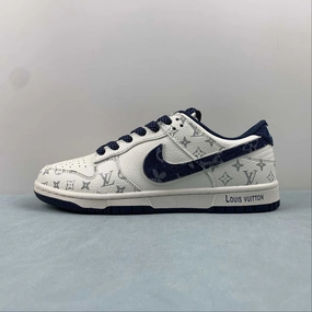 LV x SB Dunk Low Cream White Royal Blue Silver FC1688-123 Clean Aesthetic Ergo Support