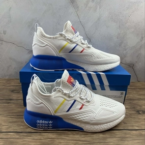 Forest running need Performance Stability Adidas ZX 2K Boost White Blue-Red-Yellow CQ2768