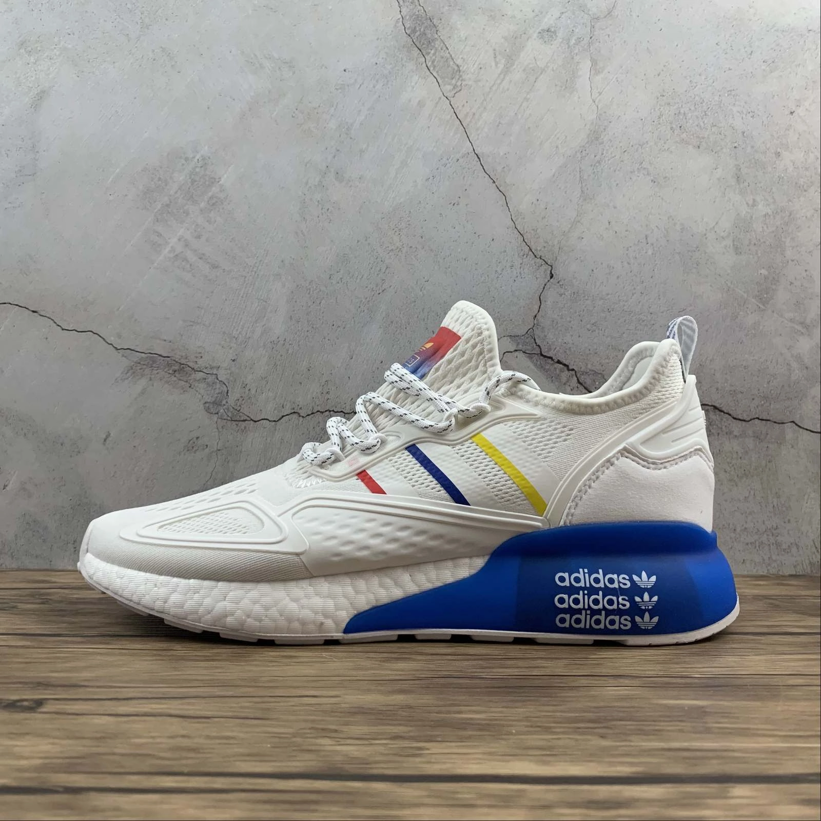 Adidas ZX 2K Boost White Blue-Red-Yellow CQ2768 10k - specific shoes