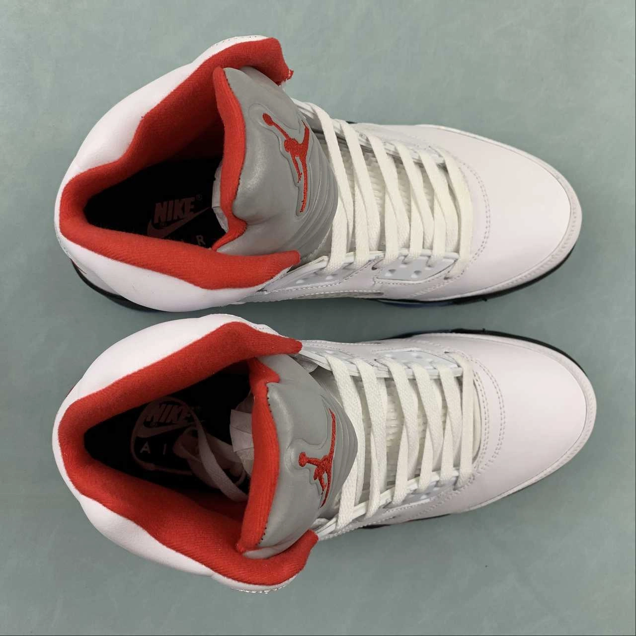 Traction Assist Layer Orthopedic Footbed Air Jordan 5 Retro White Fire Red-Black DA1911-102