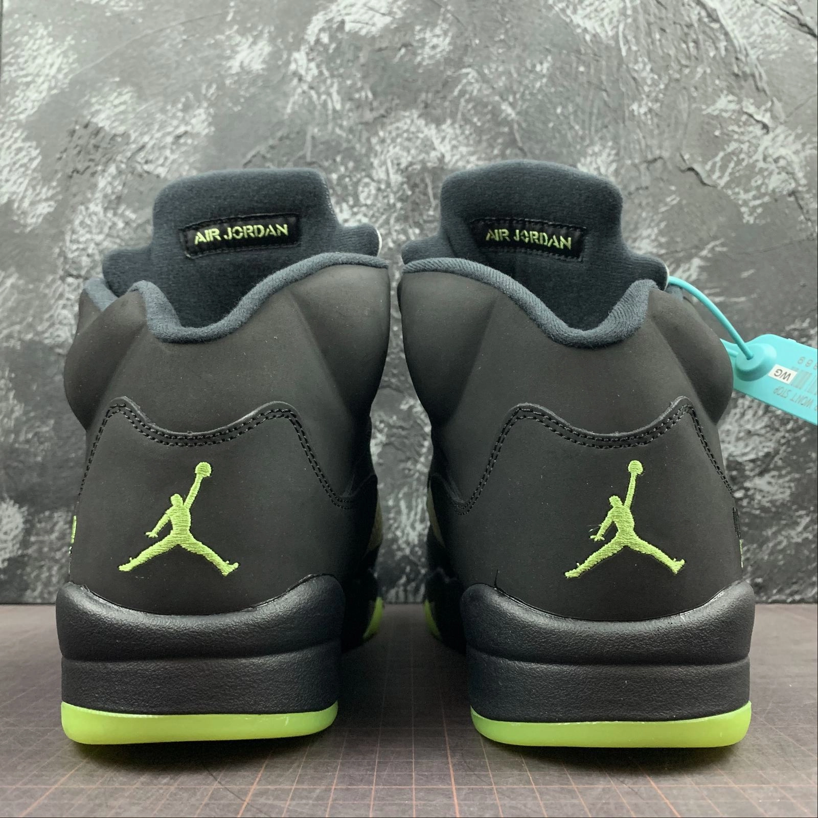 Foot Hugging Air Jordan 5 Retro Quai54 Black Flourescent Green 255054-511