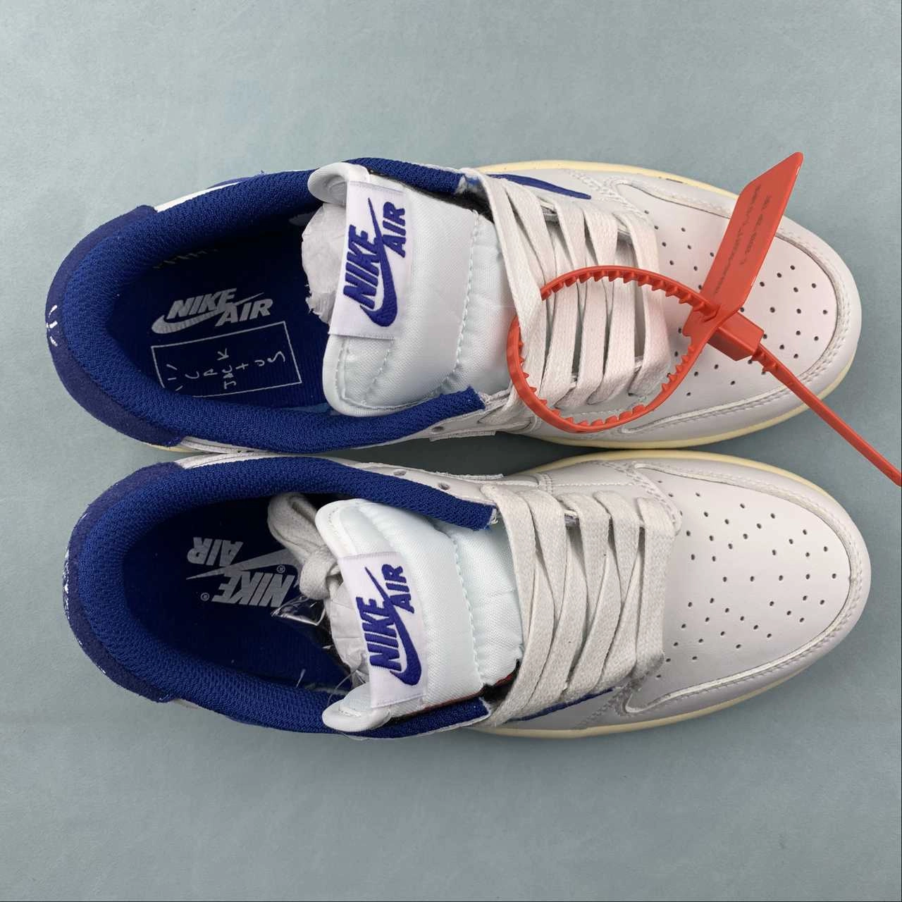 Light Comfort Travis Scott x Air Jordan 1 Low OG White Navy Blue Black DH7890-111