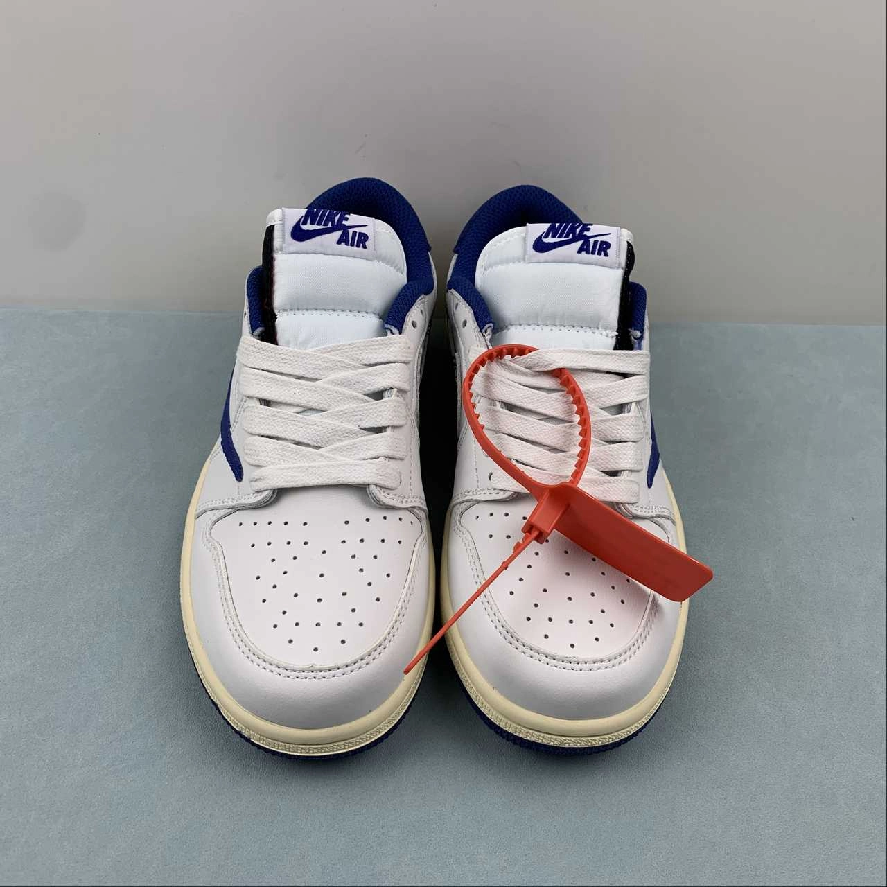 Modern Style Travis Scott x Air Jordan 1 Low OG White Navy Blue Black DH7890-111