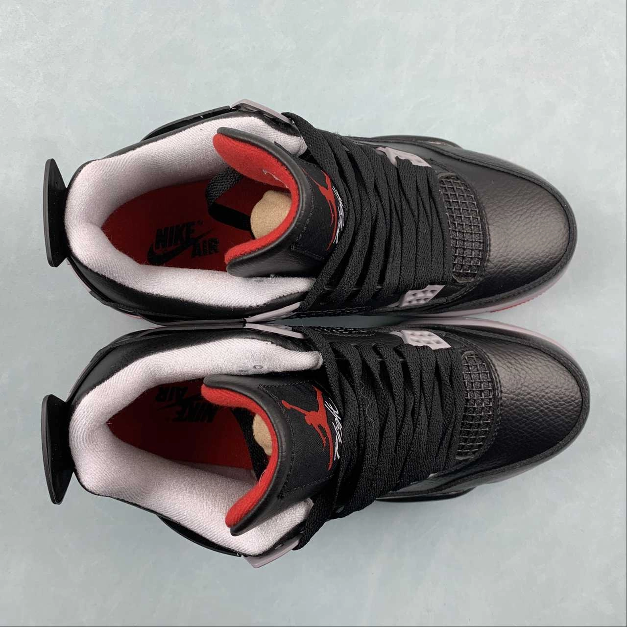 Relaxed shock absorption Impact Dispersing Design Air Jordan 4 Retro Bred Reimagined Black Fire Red Cement Gray Summit White FV5029-006