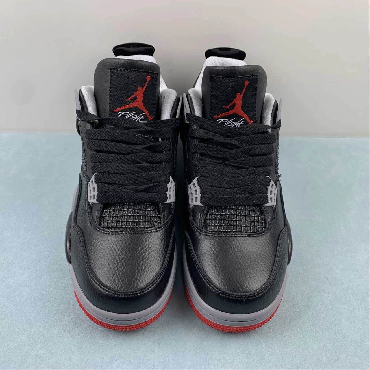 Casual Vibe No Limits Air Jordan 4 Retro Bred Reimagined Black Fire Red Cement Gray Summit White FV5029-006