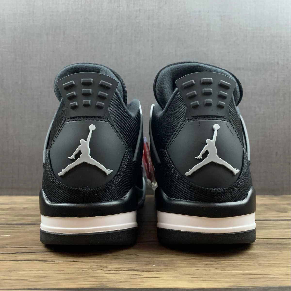 Air Jordan 4 Retro SE ??Black Canvas?? Black White-Red Modern Touch