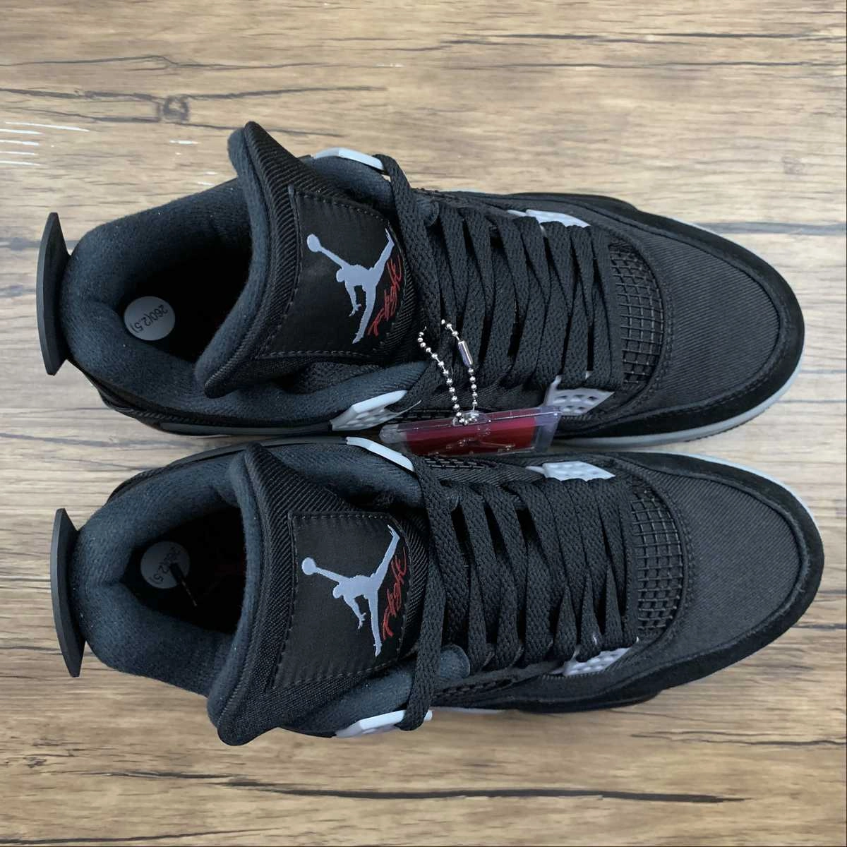 Air Jordan 4 Retro SE ??Black Canvas?? Black White-Red Dynamic Arch Bridge