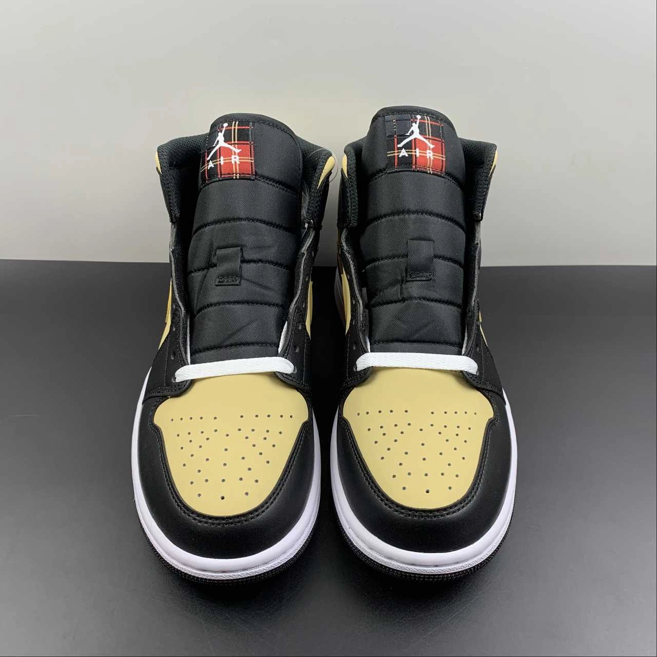 Air Jordan 1 Mid Tartan Swoosh Black Sesame Fire Red White DZ5329-001 Speed Friendly Ultra-soft feel