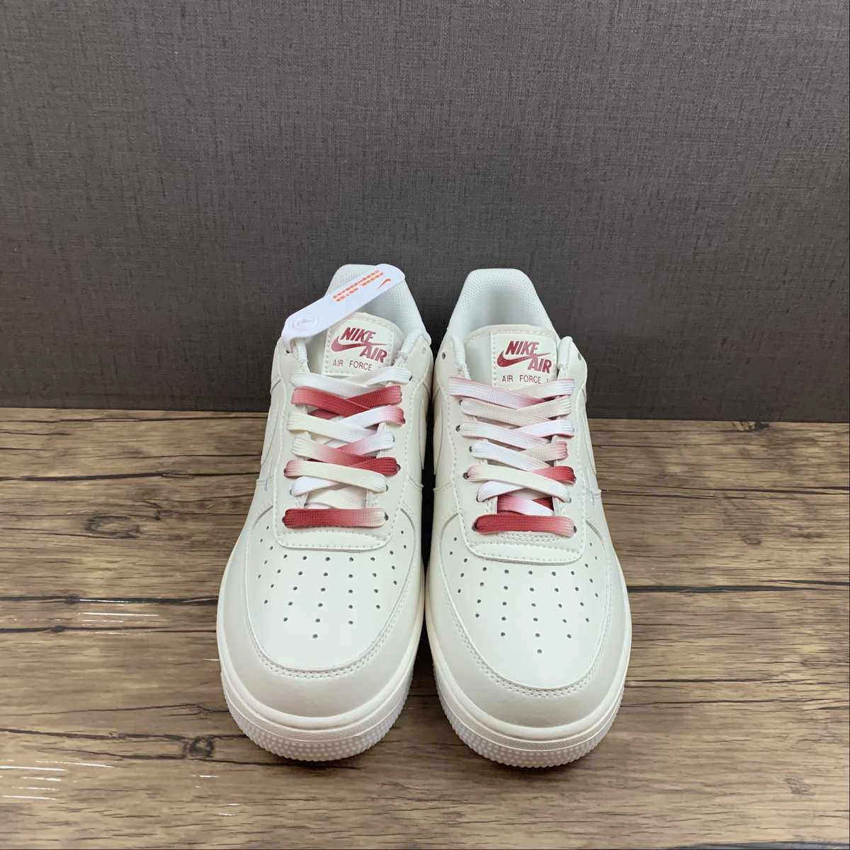 Quick Slip Air Force 1 07 Low NBA Rice White Dark Red NB8969-123