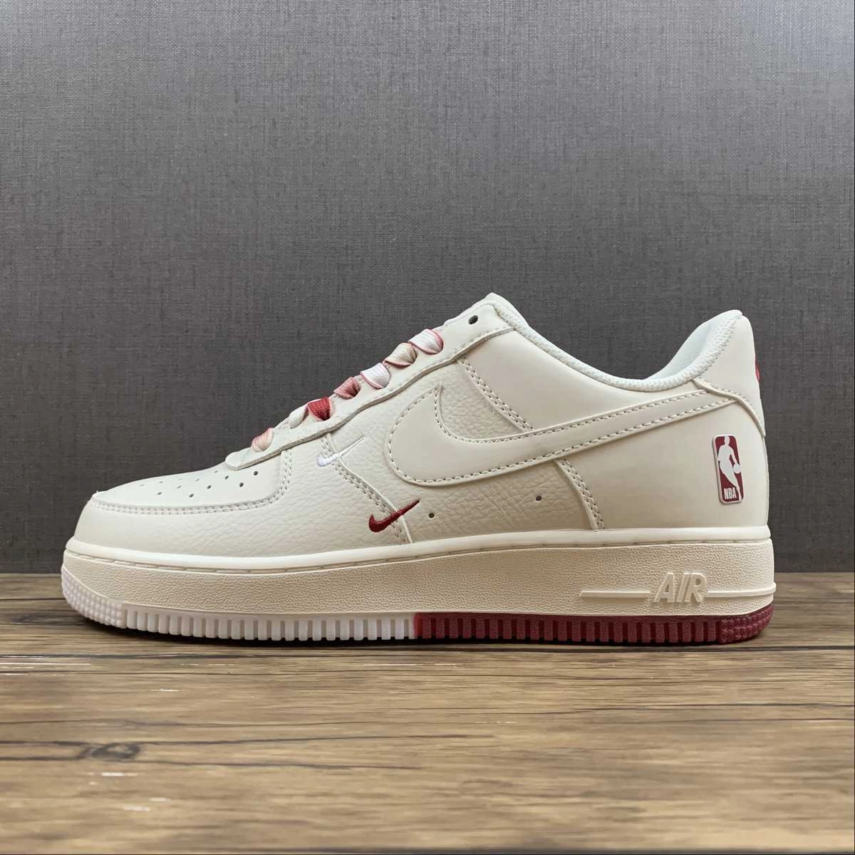 Winter Wear Air Force 1 07 Low NBA Rice White Dark Red NB8969-123