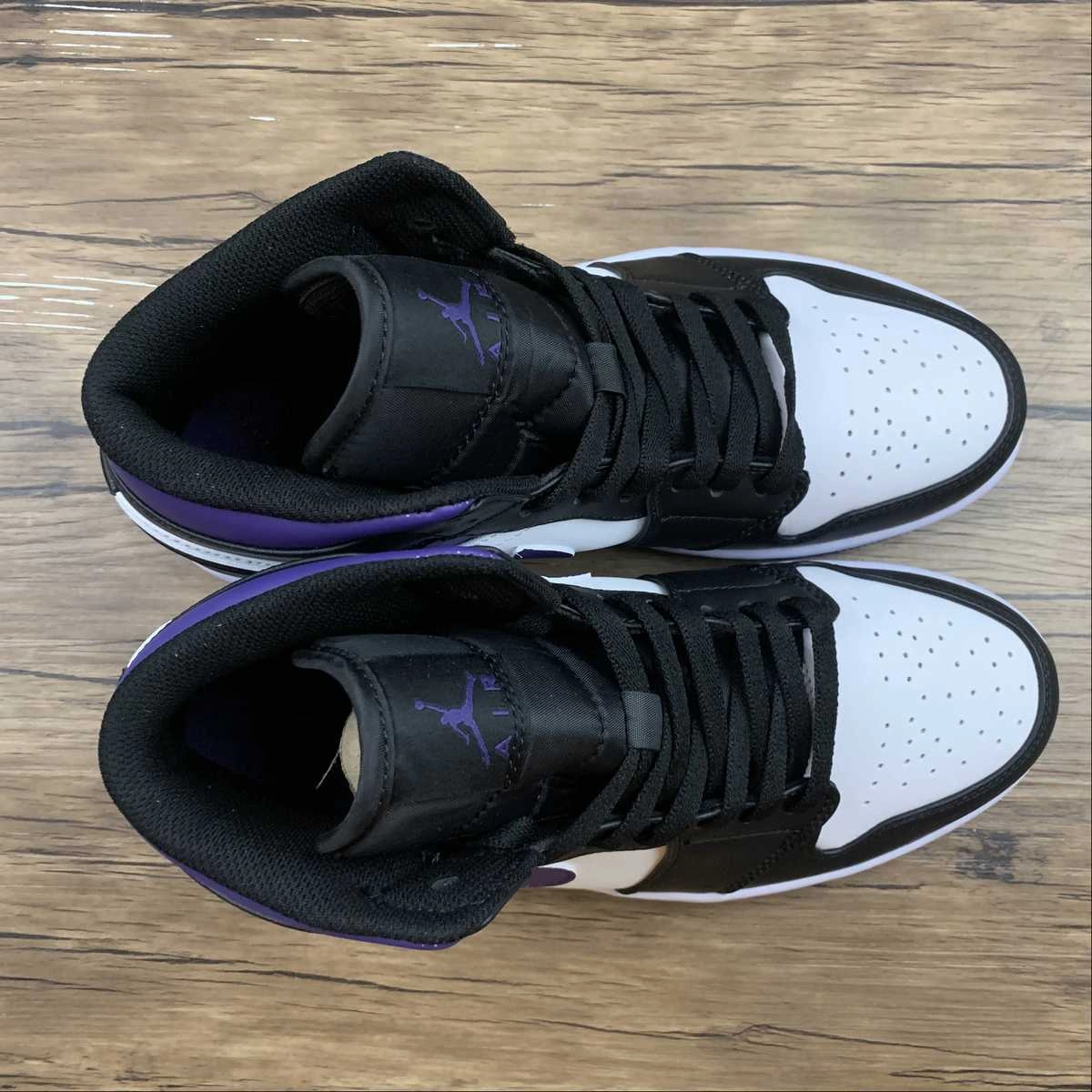 Anti Odor Tech Street Vibe Air Jordan 1 Mid Black White Purple
