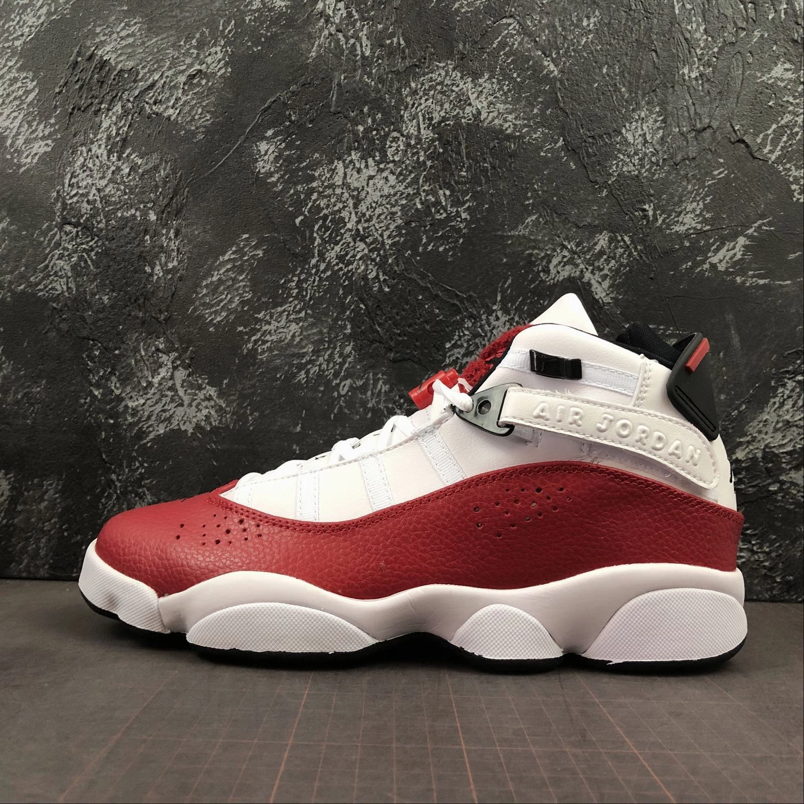 Air Jordan 6 Rings White Black-University Red 322992-120 Hard Floor Ankle Support