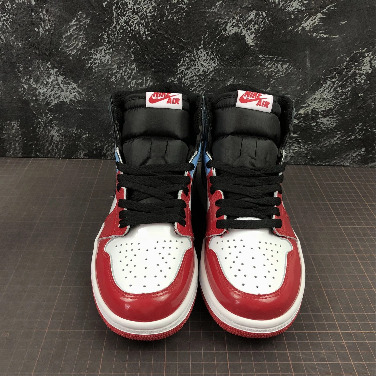 Air Jordan 1 Retro High OG Black White-Blue-Red Patent Leather CK5666-100 Active Design