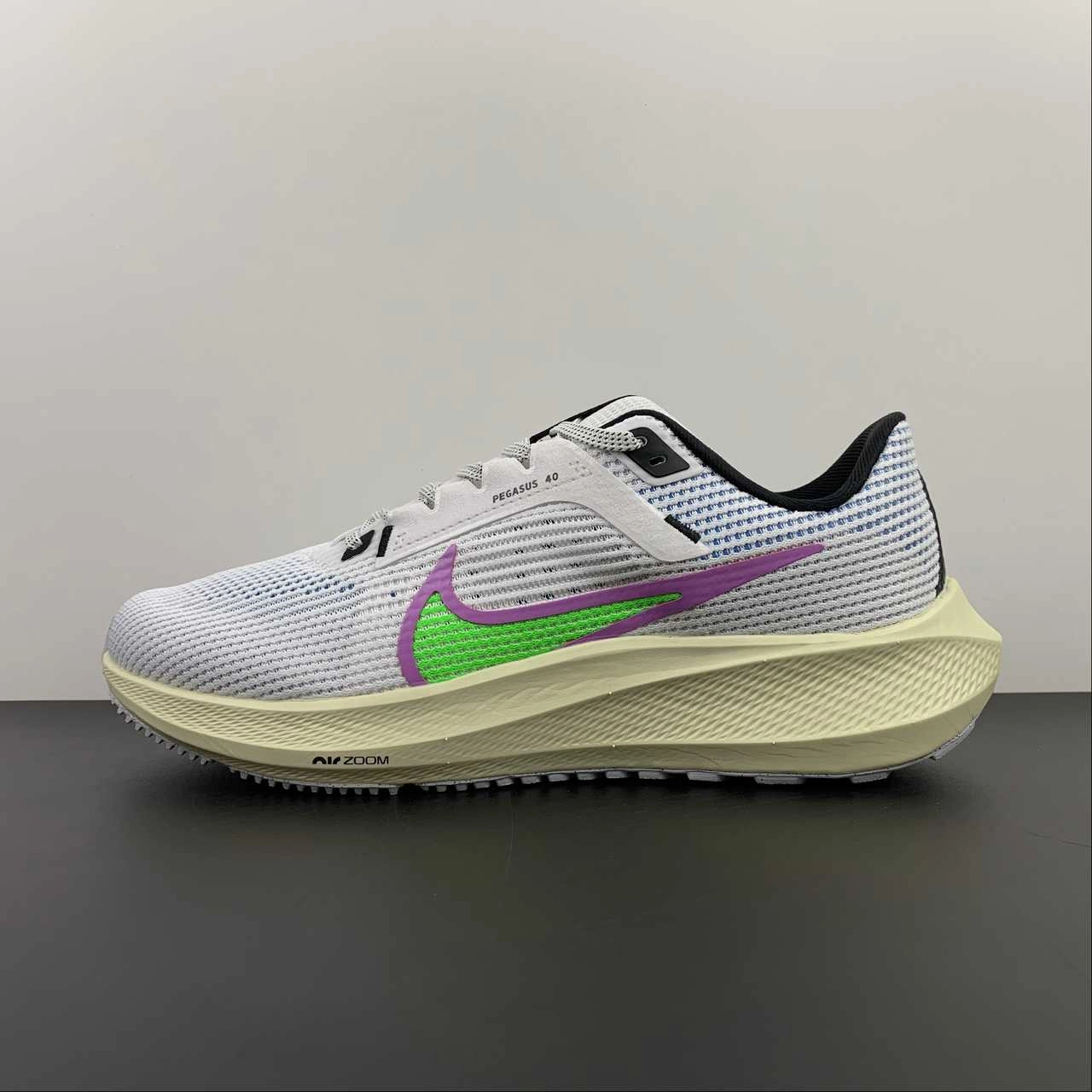 Training Flow Textile lining ensures a smooth feel on contact Air Zoom Pegasus 40 White Passionate Red Shy Blue FJ1051-