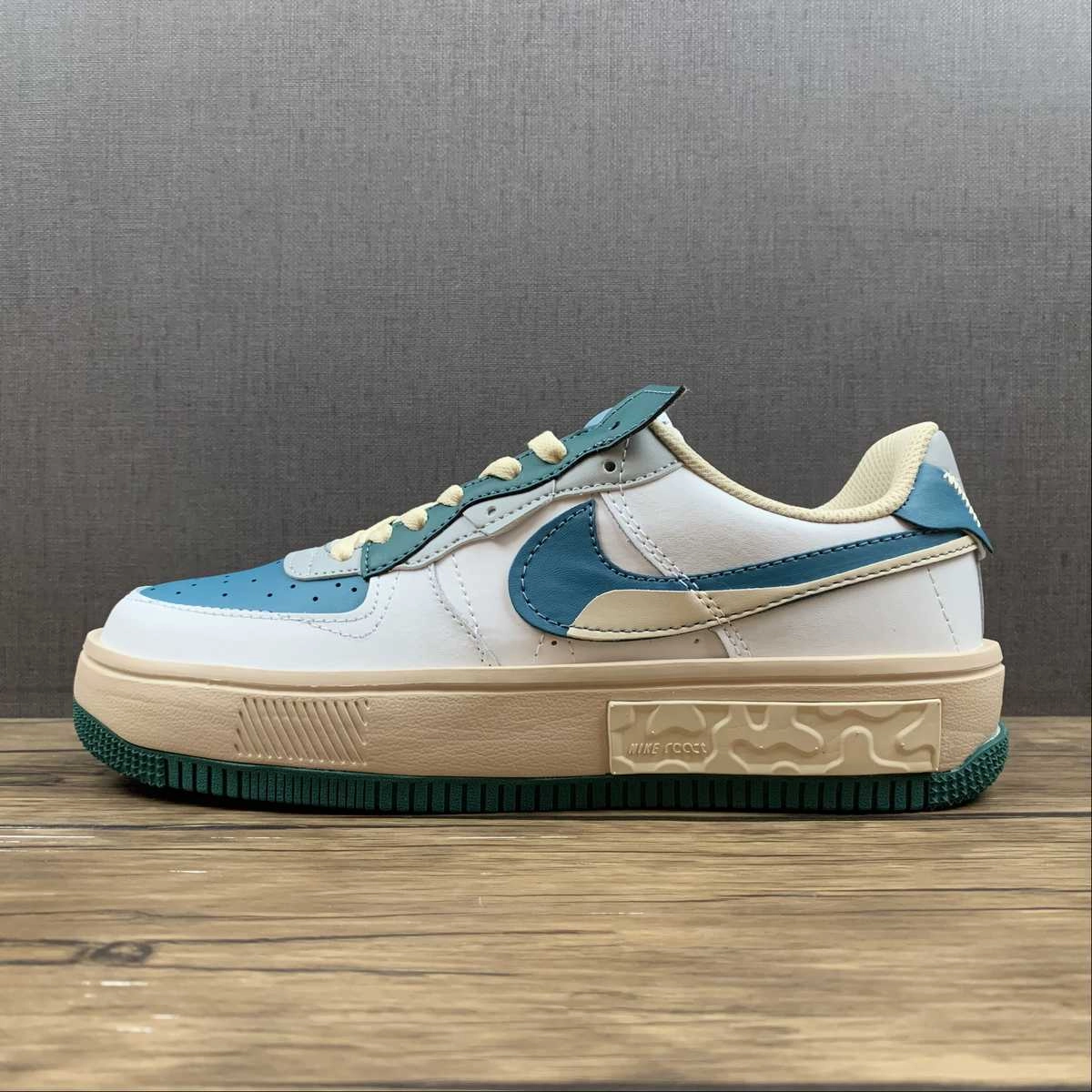 Air Force 1 FONTANKA Navy Blue Green Gray CW6688-604 Comfort Function Home Wear