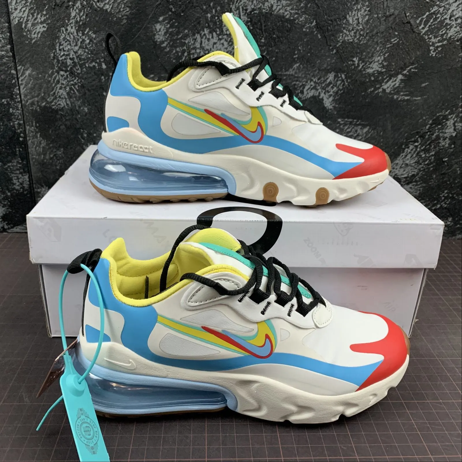 light shoes long - lasting shoes Air Max 270 React Red Blue White CT1634-100