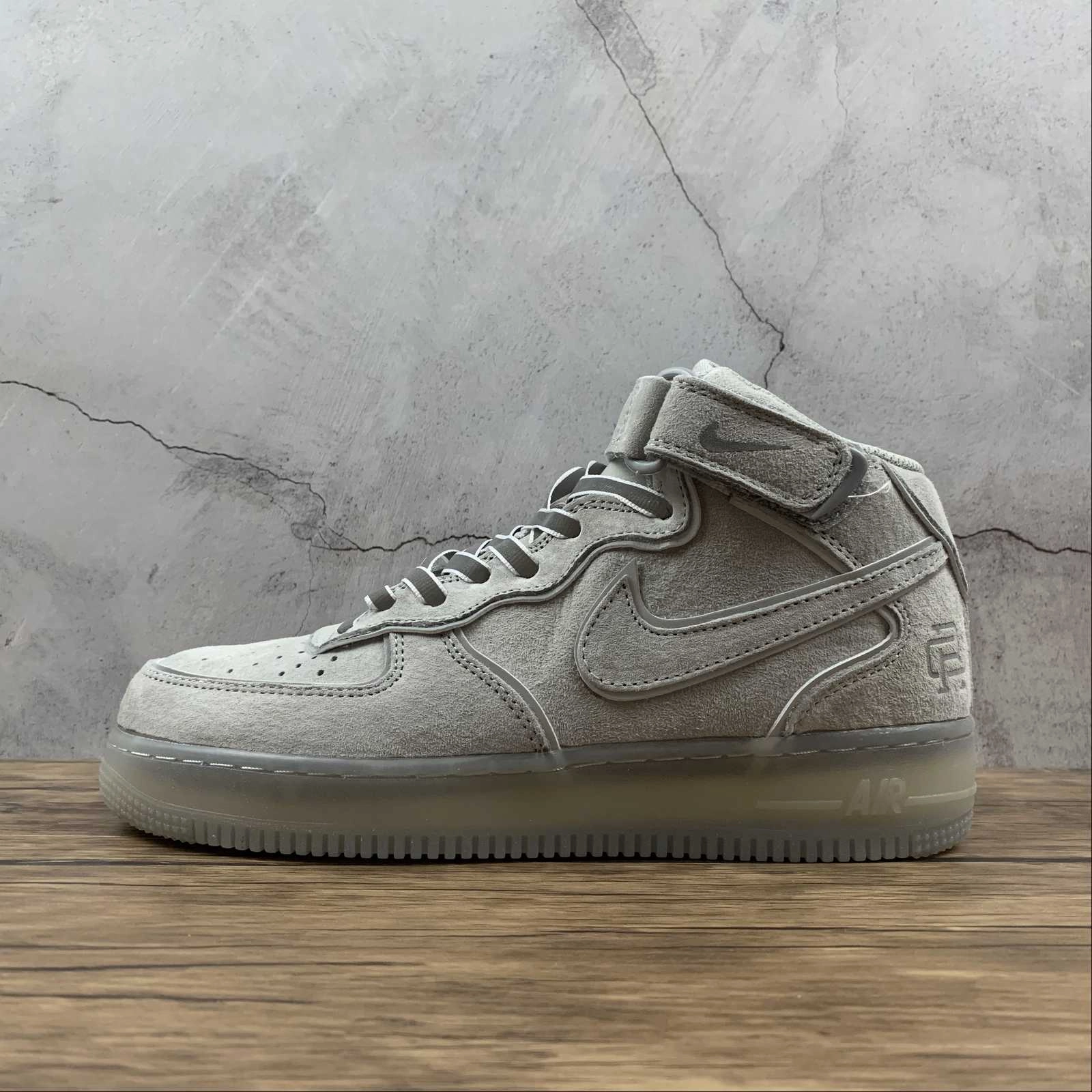 Air Force 1 07 Mid Reigning Champ Grey Silver Light Reflective GB1228-185 light feel