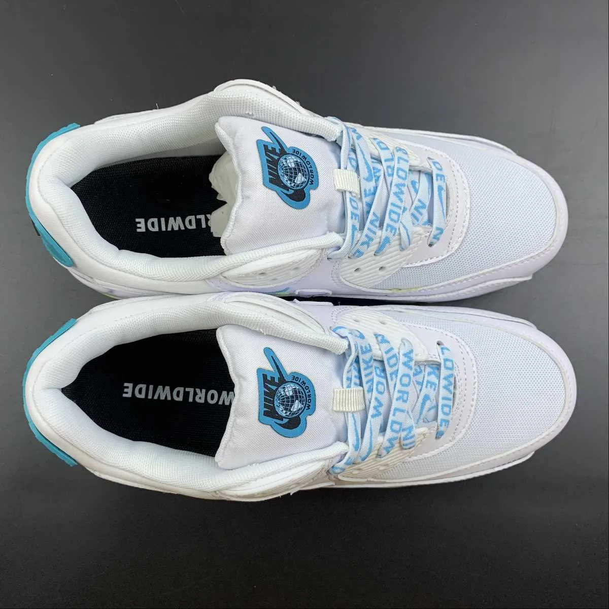 Air Max 90 SE Worldwide Pack White Blue Fury Volt CK7069-100 ancient - themed running shoes