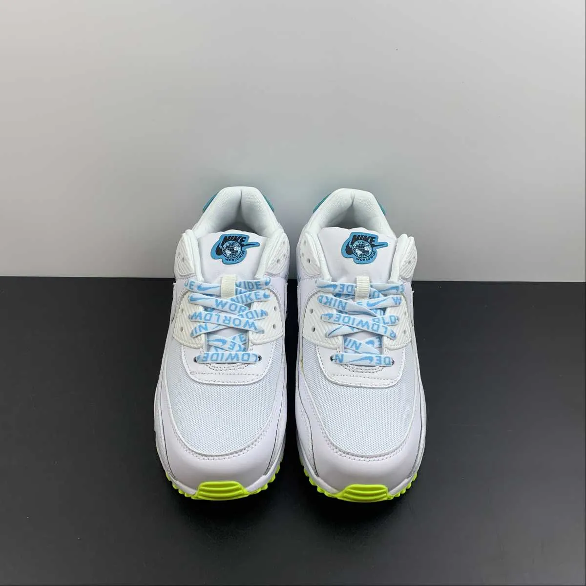 Air Max 90 SE Worldwide Pack White Blue Fury Volt CK7069-100 stretch - fit shoes